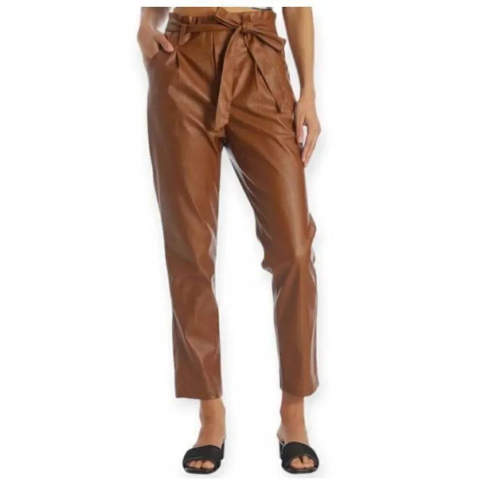 LUCY PARIS COGNAC ALAINA FAUX LEATHER PANTS SZ.XS EUC.  GORGEOUS PANTS IN EXCELL
